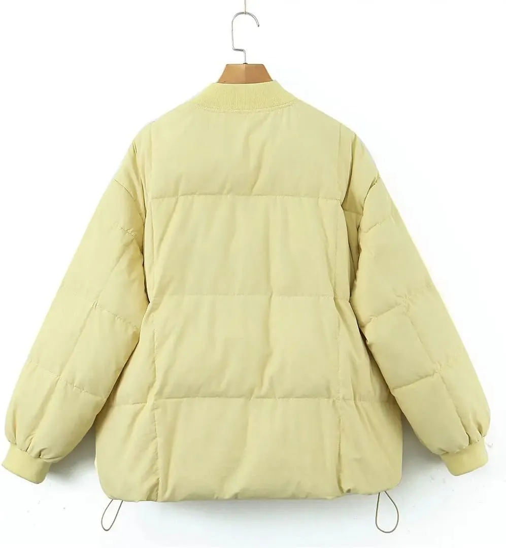 Korean Style Loose Thickened Cotton-Padded Coat Women Winter Warm Zipper Parka