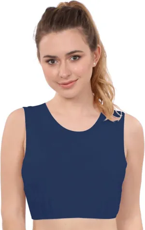 Kosher Casual Modest High Neck Crop Tank, Womens Sleeveless Full Shoulder Top