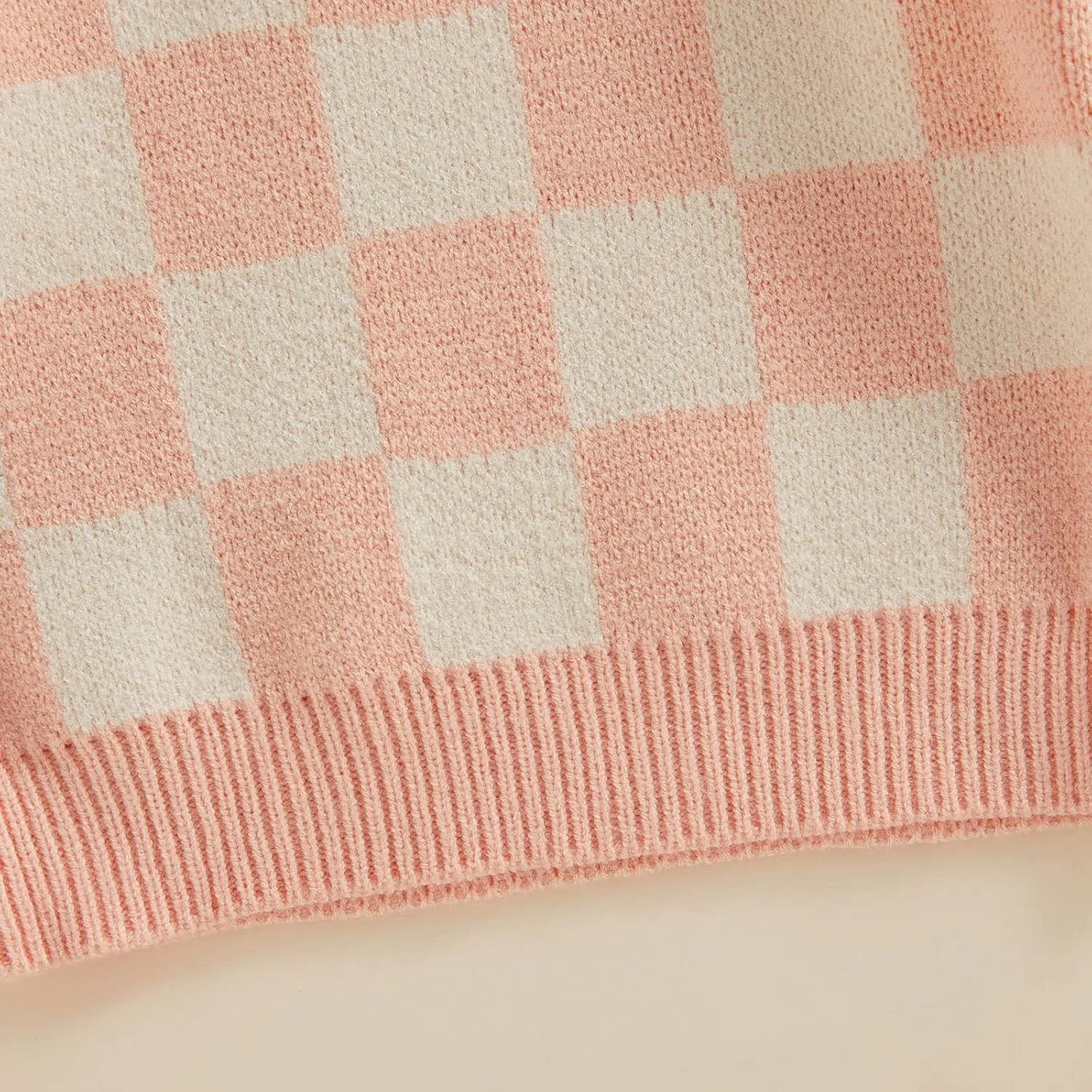 Kuriozud Toddler Baby Boy Girl Sweater Checkerboard Knit Crewneck Sweatshirt Soft Warm Fall Winter Clothes