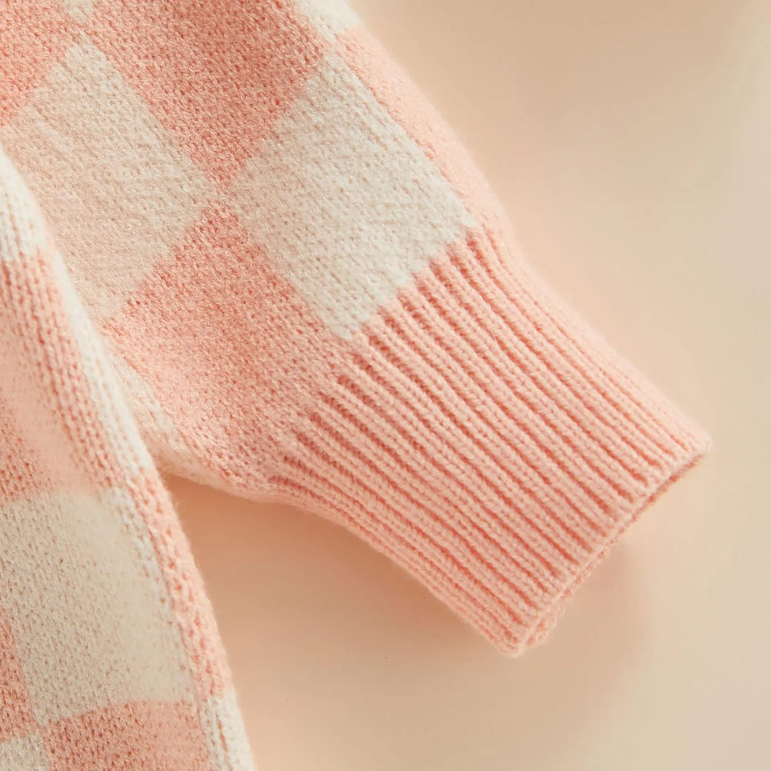 Kuriozud Toddler Baby Boy Girl Sweater Checkerboard Knit Crewneck Sweatshirt Soft Warm Fall Winter Clothes