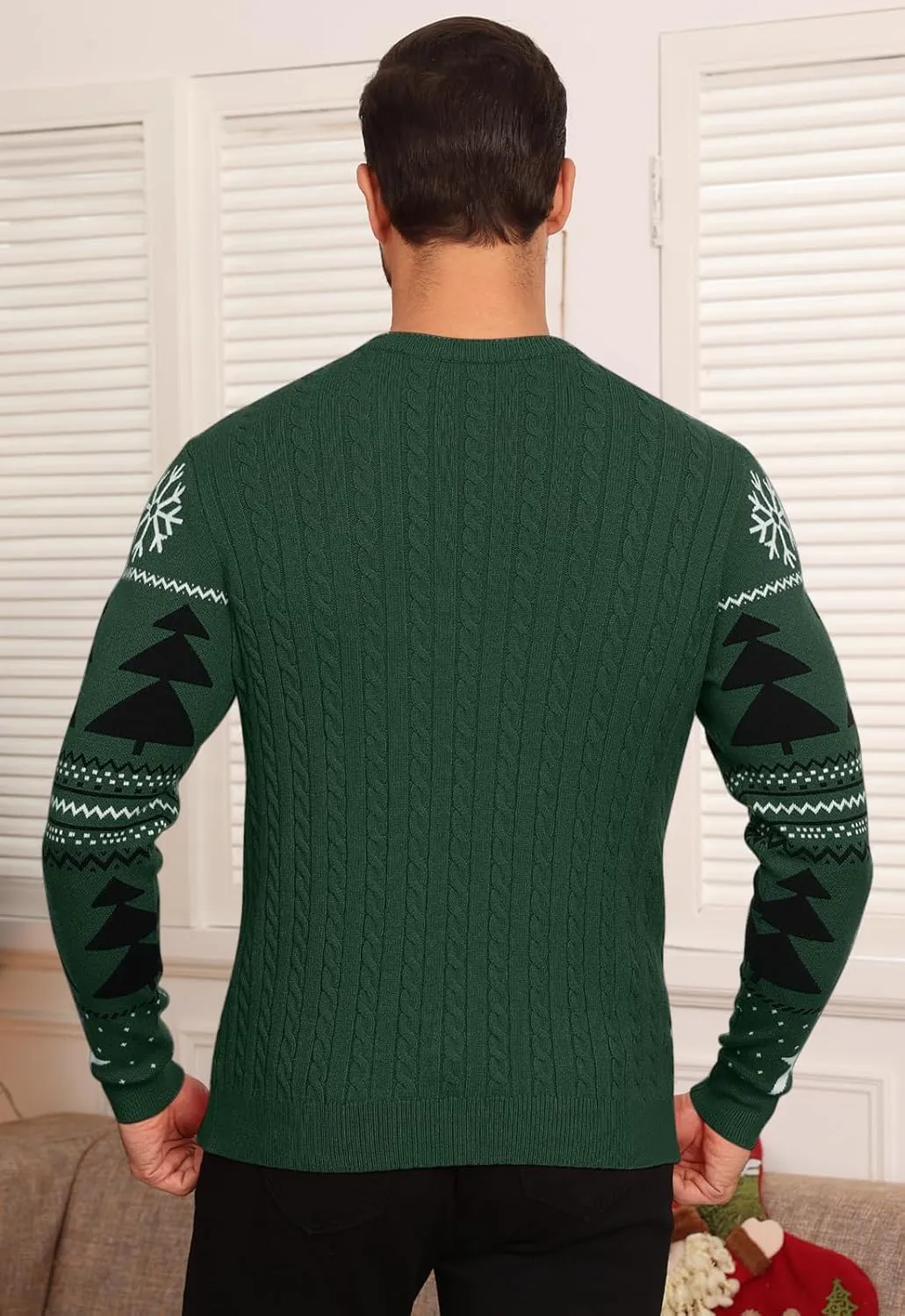 KUYIGO Men's Cable Knit Tight Sweaters Slim Fit Soft Pullover Twist Textured Long Sleeve Sweatshirt
