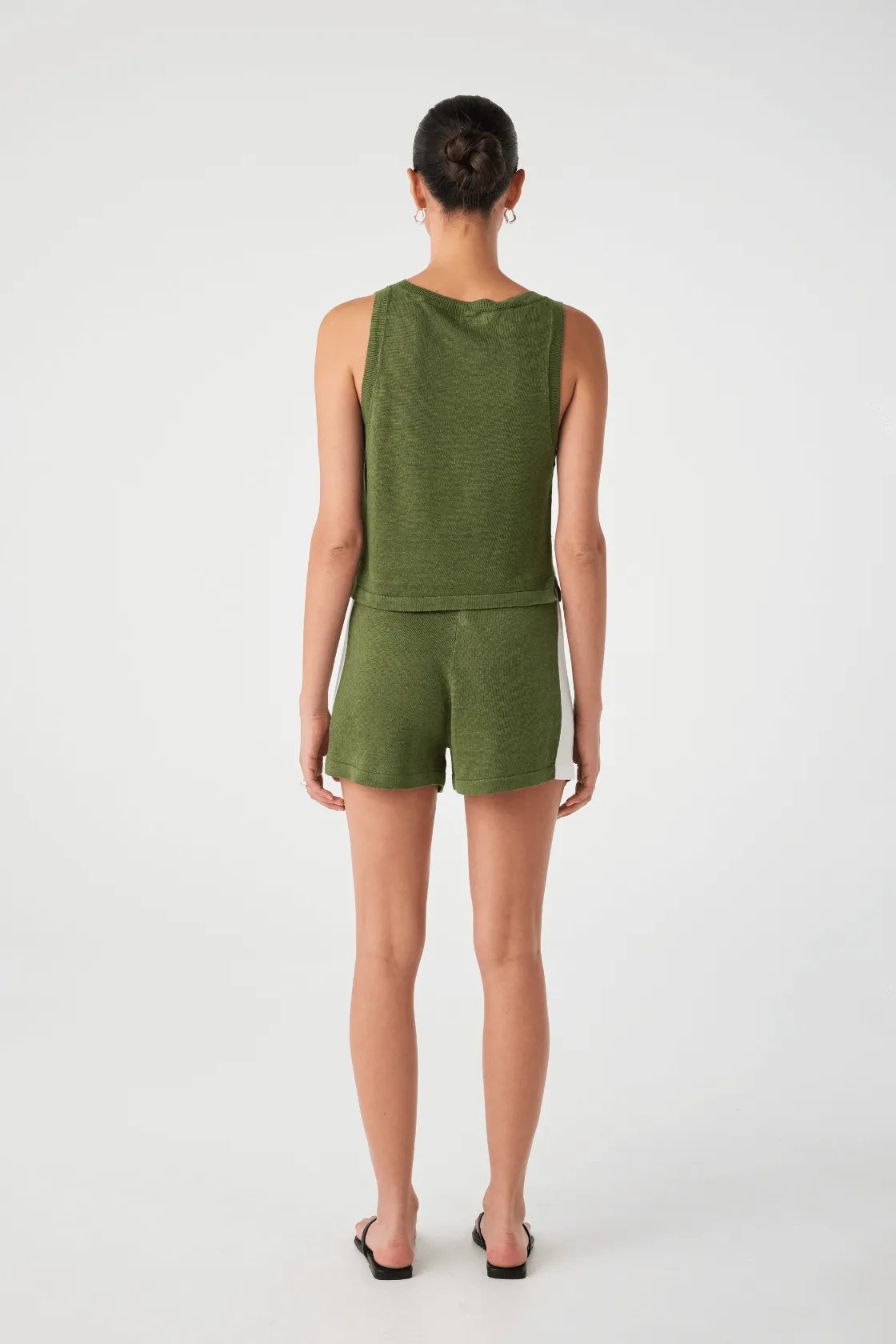 Larri Linen Short - Caper & Cream
