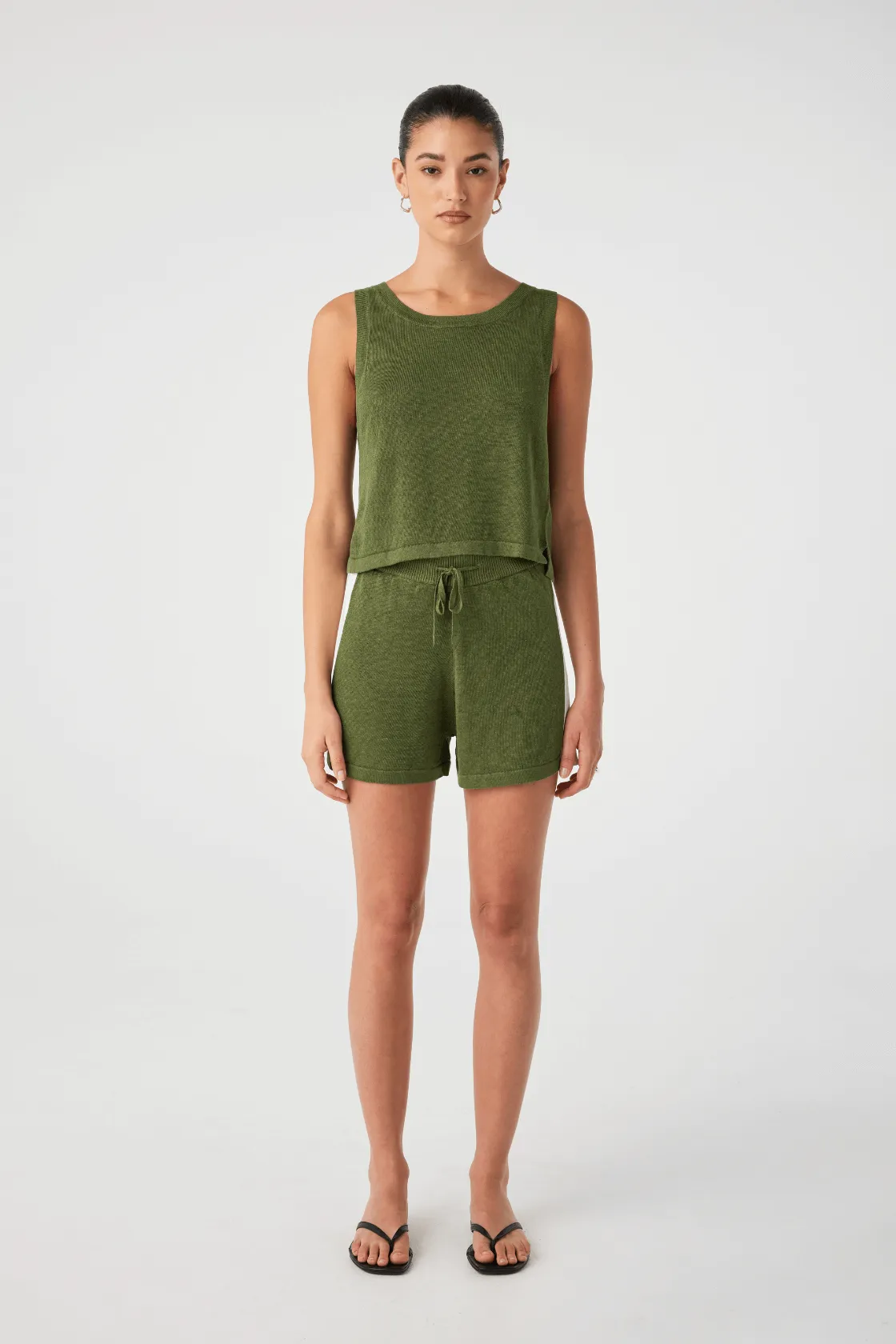 Larri Linen Short - Caper & Cream