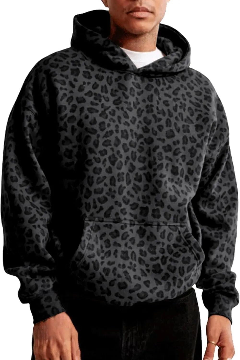 Leopard Print Hoodies Oversized Sweatshirts Hooded Women Streetwear Vintage 2000s Trendy 2024 Cheetah Hoodie Y2k