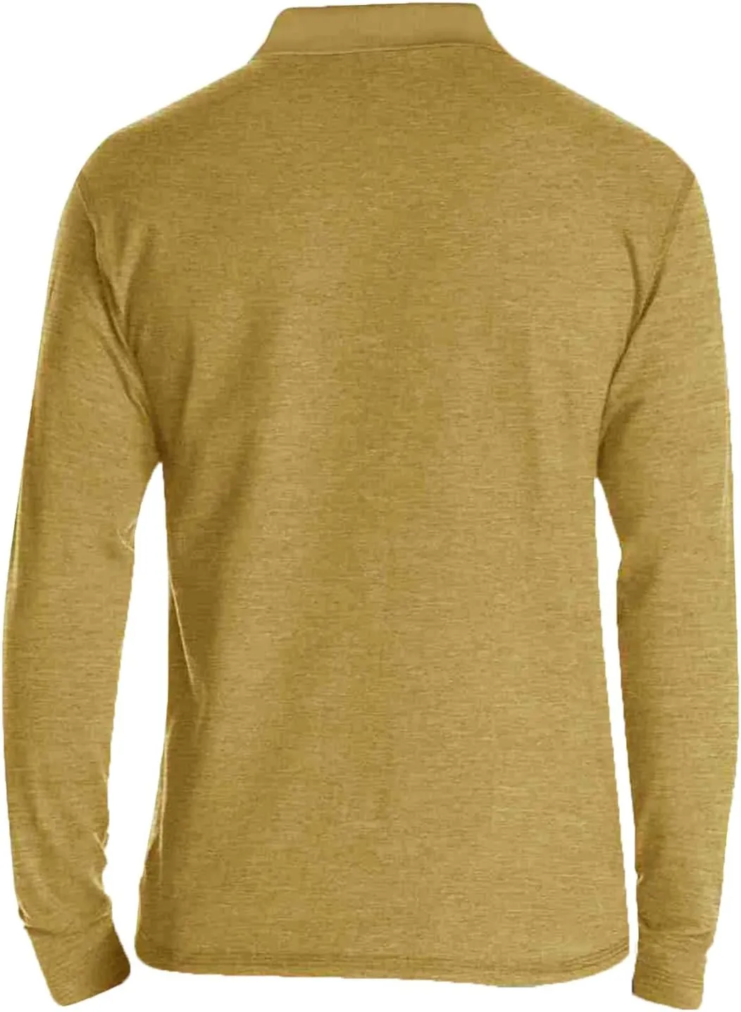 Long Sleeve Polo Shirts for Men Classic Button Down V Neck Collar Tees Solid Casual Stylish Tops with Pocket