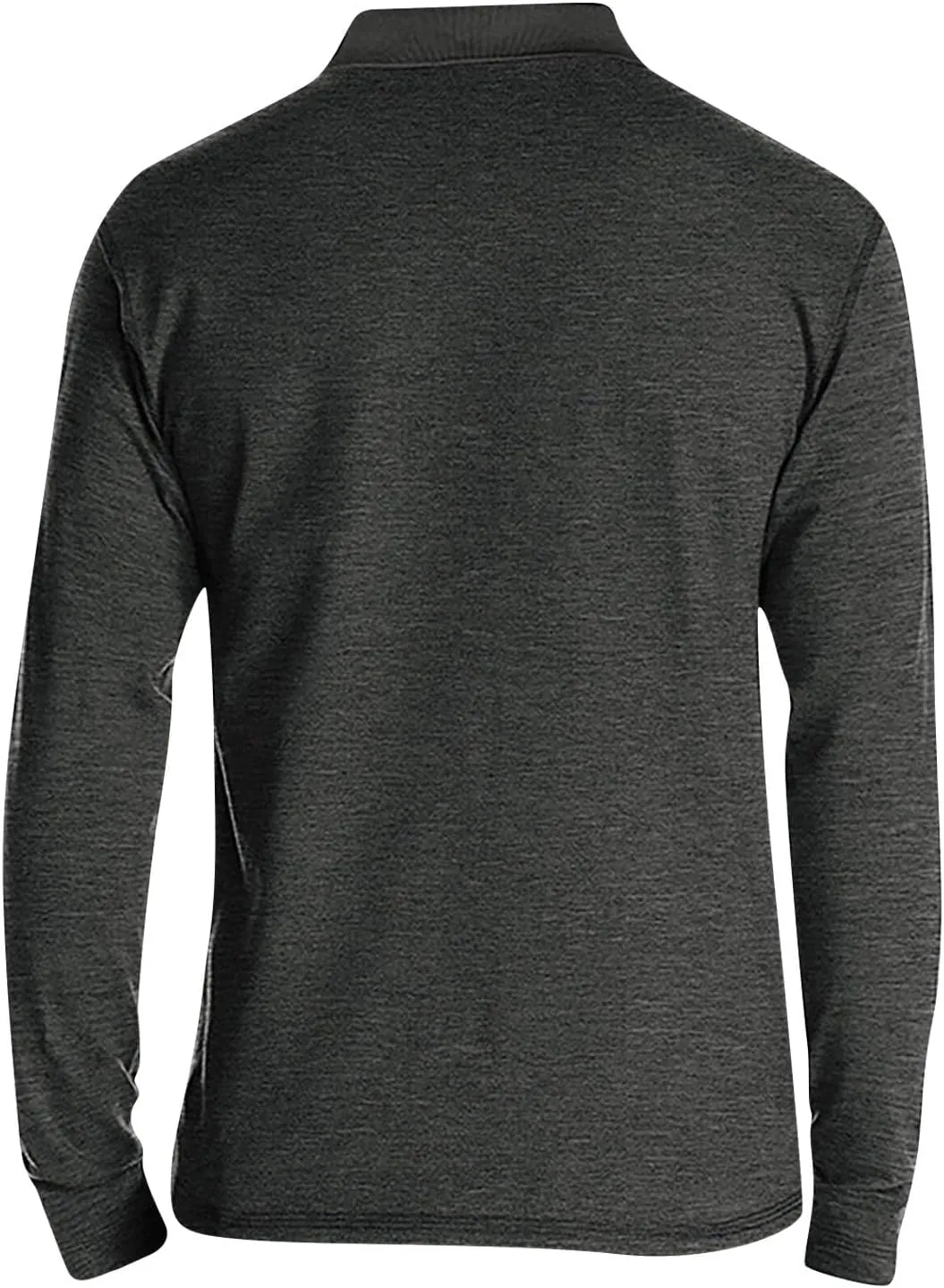 Long Sleeve Polo Shirts for Men Classic Button Down V Neck Collar Tees Solid Casual Stylish Tops with Pocket