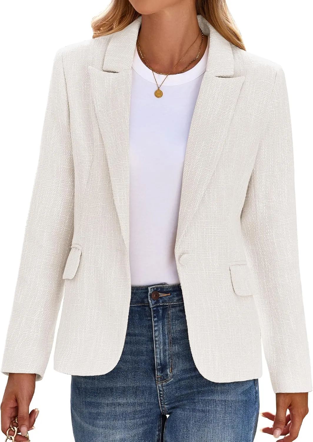 luvamia Tweed Blazers for Women Business Casual Dressy Blazer Jacket Work Suits Office Professional Outfits Long Sleeve