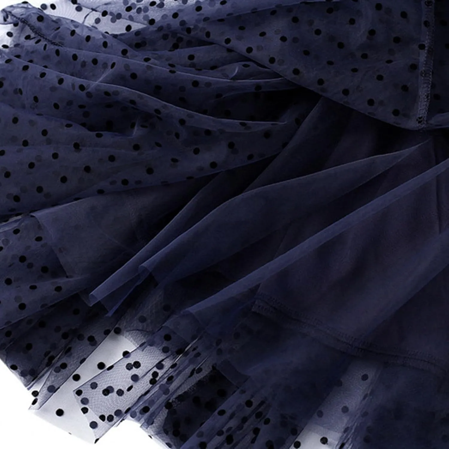 Maxi Skirt Women's A-Line Fairy Elastic Waist Midi Skirt Under Skirts Shorts for Women Flocked Polka Dot Mesh Skirt