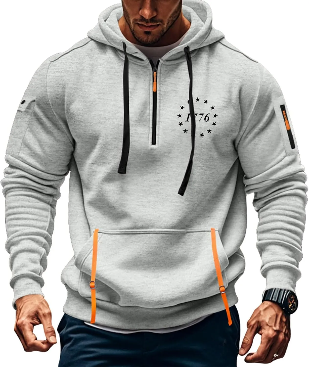 Mens Graphic Hoodies Pullover For Oversized Casual Pocket Prints Zip Up Sport Long Sleeve Sweatshirts