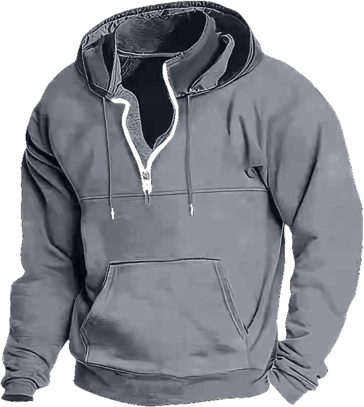Mens Hoodies Pullover Vintage Fashion Work Long Sleeve Coat Soft Pullover Sweater Men's Winter Shirts with Pockets
