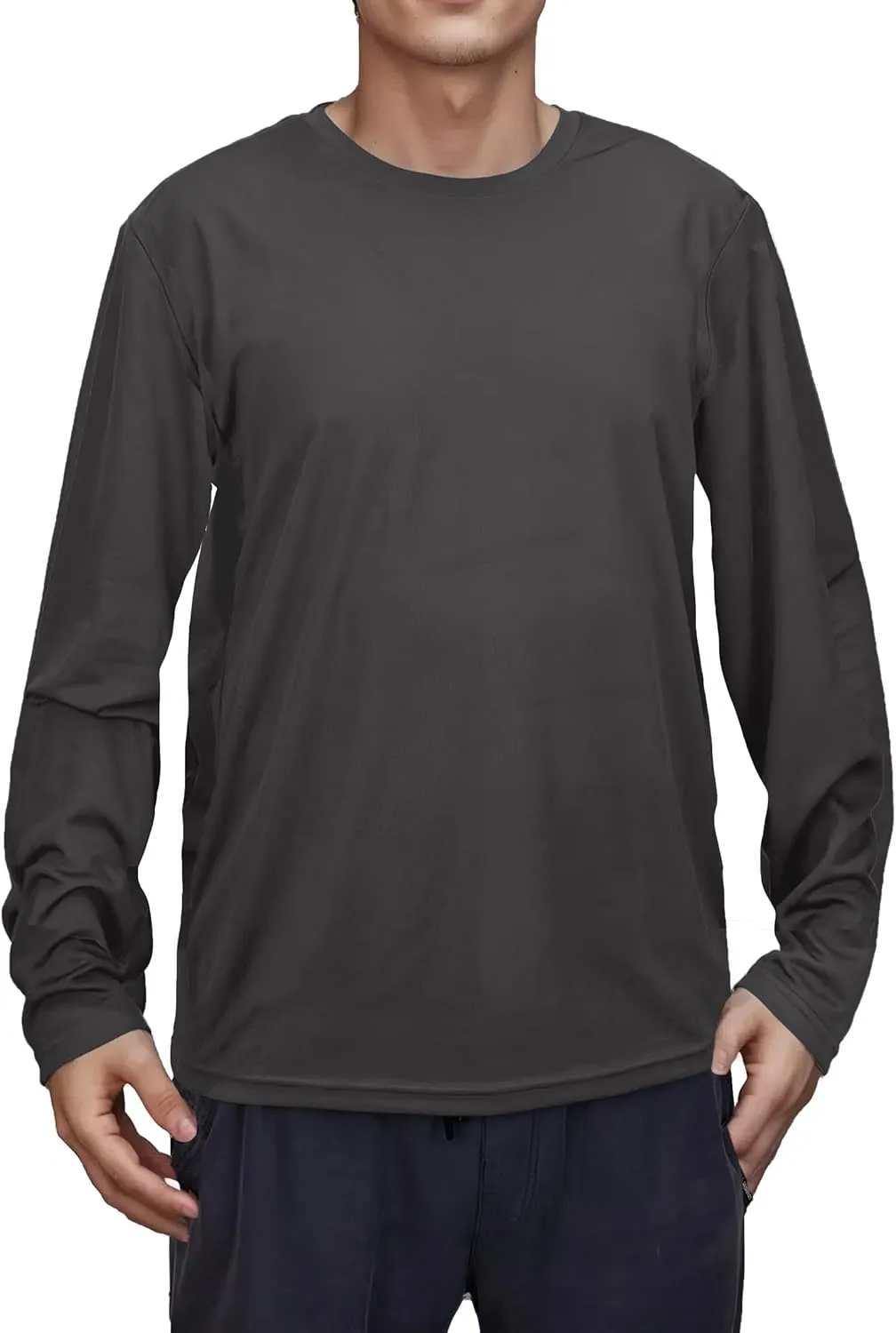 Mens Long Sleeve Quick Dry Workout Athletic T Shirt Running Moisture Wicking Classic Tee Shirts