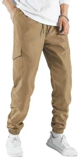 Men's Loose Fit Vintage Outdoor Pants Comfort Drawstring Classic Trousers Retro Jogging Cargo Sweatpants