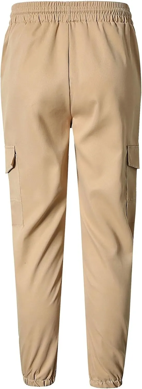 Men's Loose Fit Vintage Outdoor Pants Comfort Drawstring Classic Trousers Retro Jogging Cargo Sweatpants