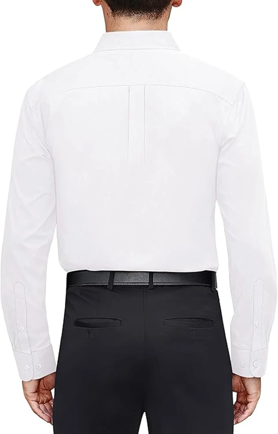 Mens Non Iron Button Down Shirt Long Sleeve Classic Fit White Wrinkle Free Basic Business Casual Shirts