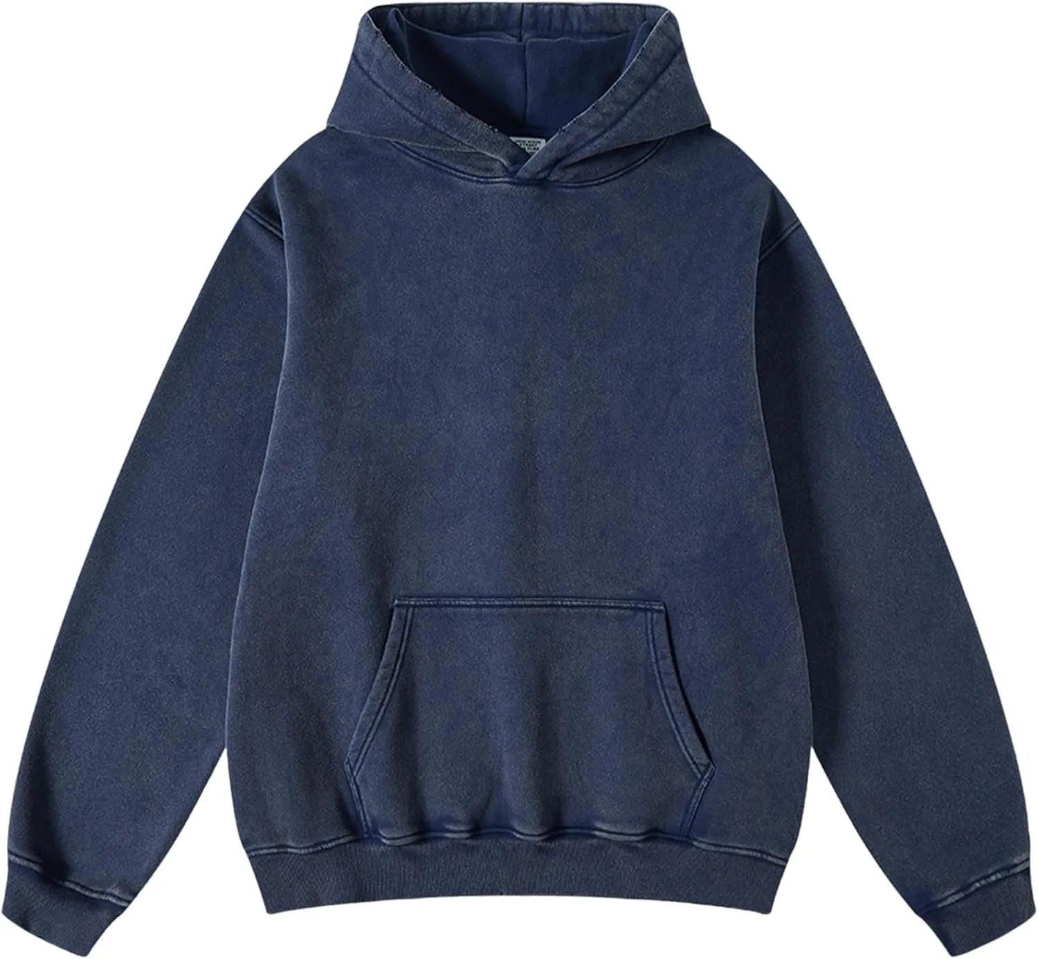 Mens Oversized Hoodies Vintage Cotton Heavyweight Fleece Pullover Baggy Acid Wash Hooded Sweatshirt Unisex Streetwear