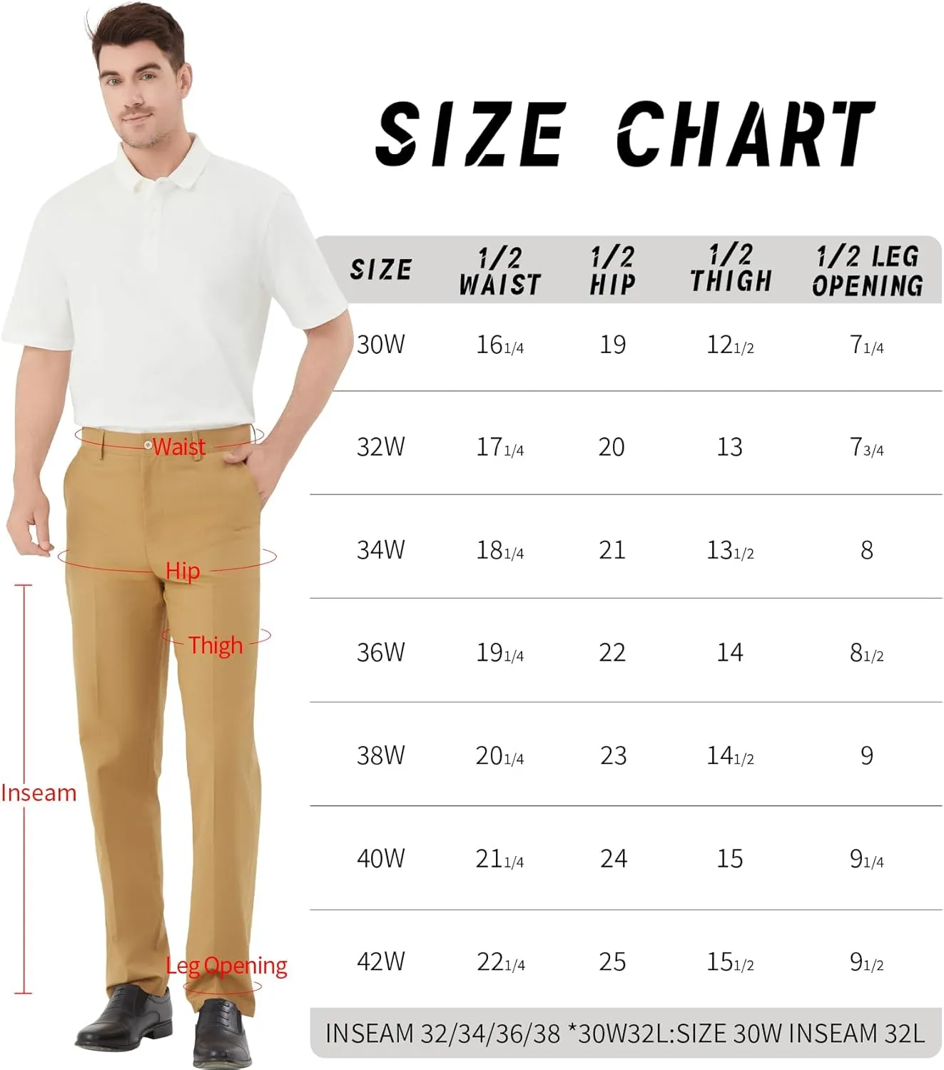 Men's Tall Classic Fit Flex Expandable Waist Flat Front Dress Pants
