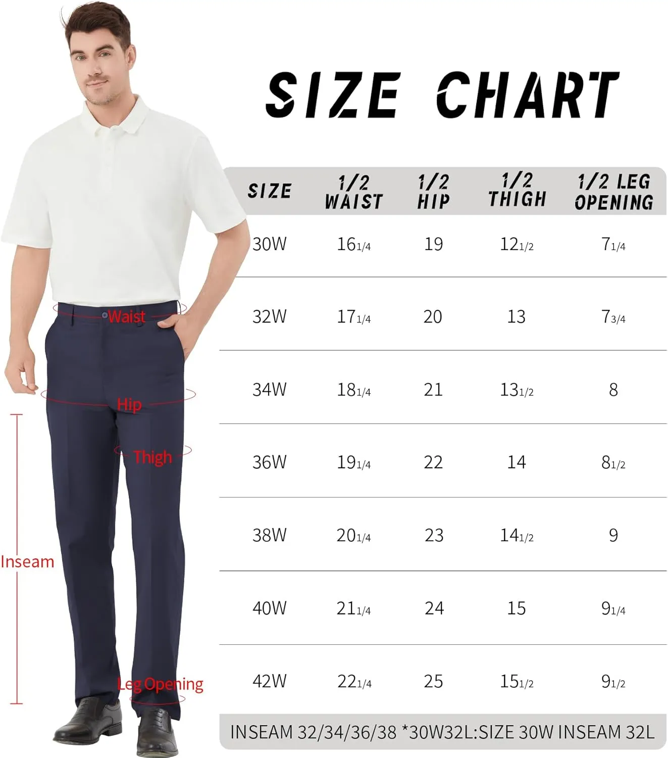 Men's Tall Classic Fit Flex Expandable Waist Flat Front Dress Pants