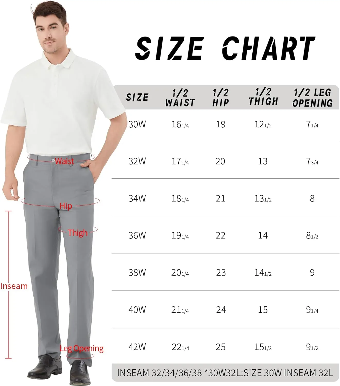 Men's Tall Classic Fit Flex Expandable Waist Flat Front Dress Pants