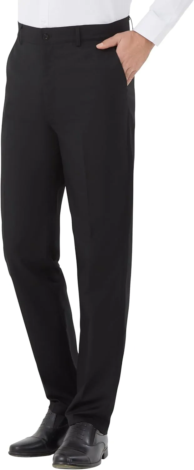 Men's Tall Classic Fit Flex Expandable Waist Flat Front Dress Pants