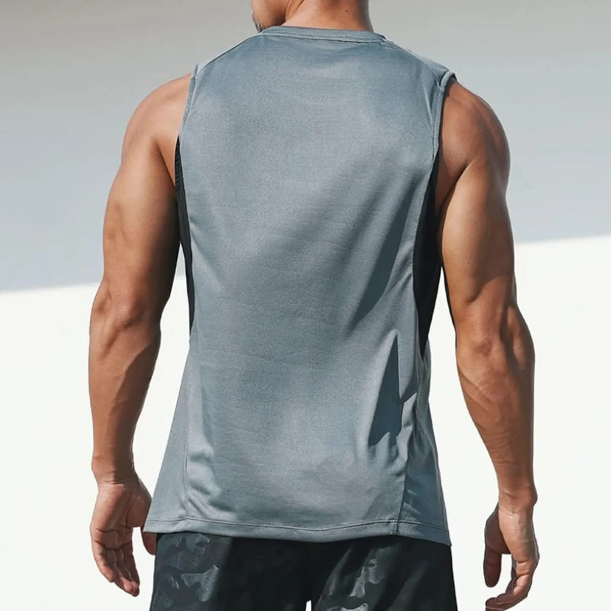 Mens Workout Muscle Tanks Gym Vest Fitness Jogging Sports Mesh Cool Tank Tops Quick-Dry T52T53
