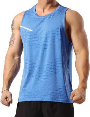 Mens Workout Muscle Tanks Gym Vest Fitness Jogging Sports Tank Tops Quick-Dry T49T51