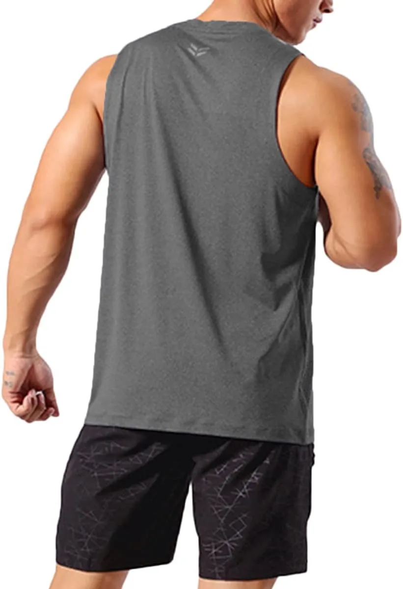 Mens Workout Muscle Tanks Gym Vest Fitness Jogging Sports Tank Tops Quick-Dry T49T51