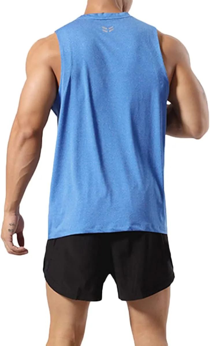 Mens Workout Muscle Tanks Gym Vest Fitness Jogging Sports Tank Tops Quick-Dry T49T51