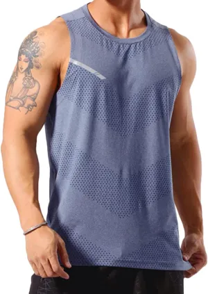 Mens Workout Muscle Tanks Gym Vest Fitness Jogging Sports Tank Tops Quick-Dry T49T51