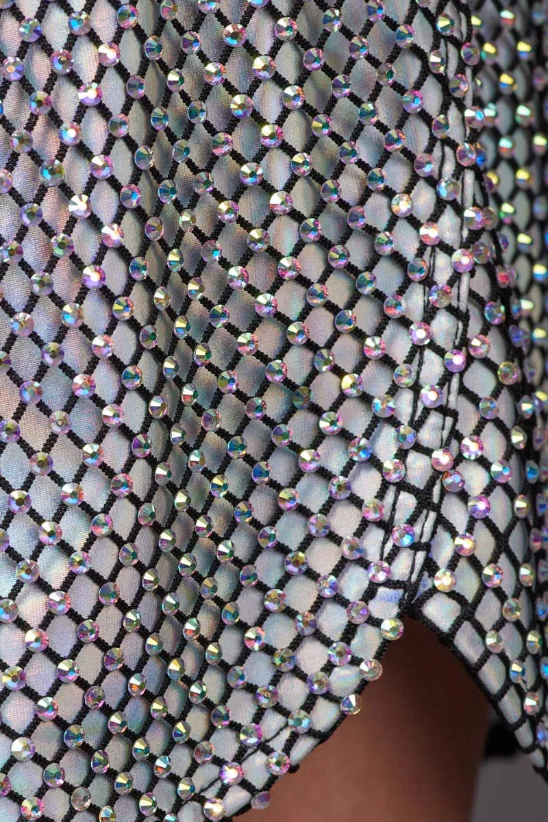 Mesh Crystal Couture Sport Short