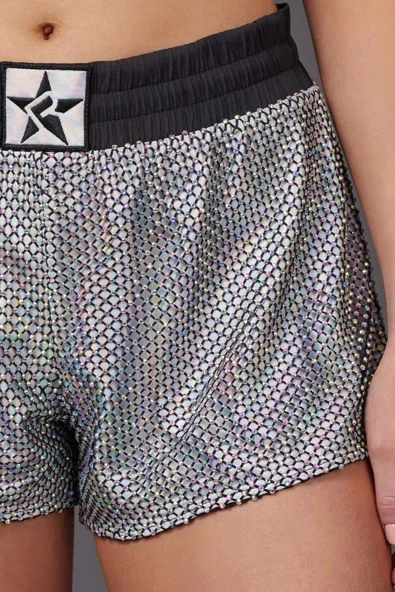Mesh Crystal Couture Sport Short