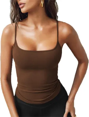 Mettclasi Women's Basic Camisole, Ultra Soft Stretch Slim-Fit Camis Undershirt, Spaghetti Strap Tank Top for Layering