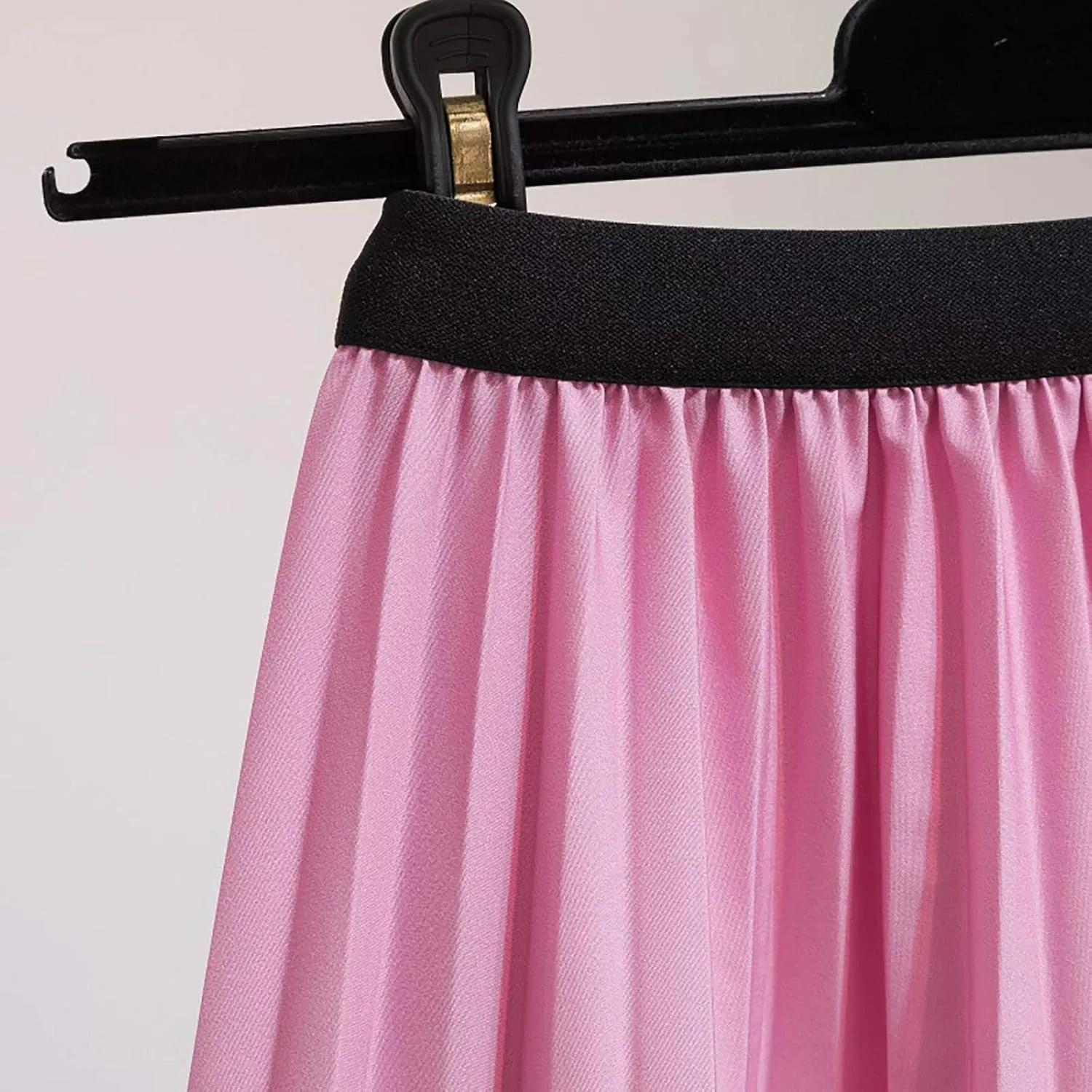 Midi Skirts for Women Fashion Casual Mid Length Skirts Boho Flowy Pleated Skirt Fashion Elastic High Waist Skirts