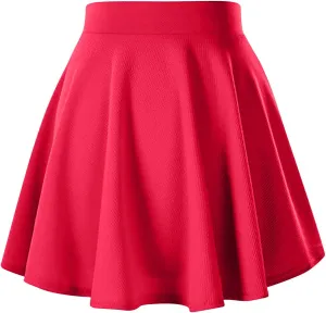 Mini Skirt for Women High Waisted Tennis Skirt Stretchy Flared Casual Skater Skirt School Teen Girls Pleated Skirts