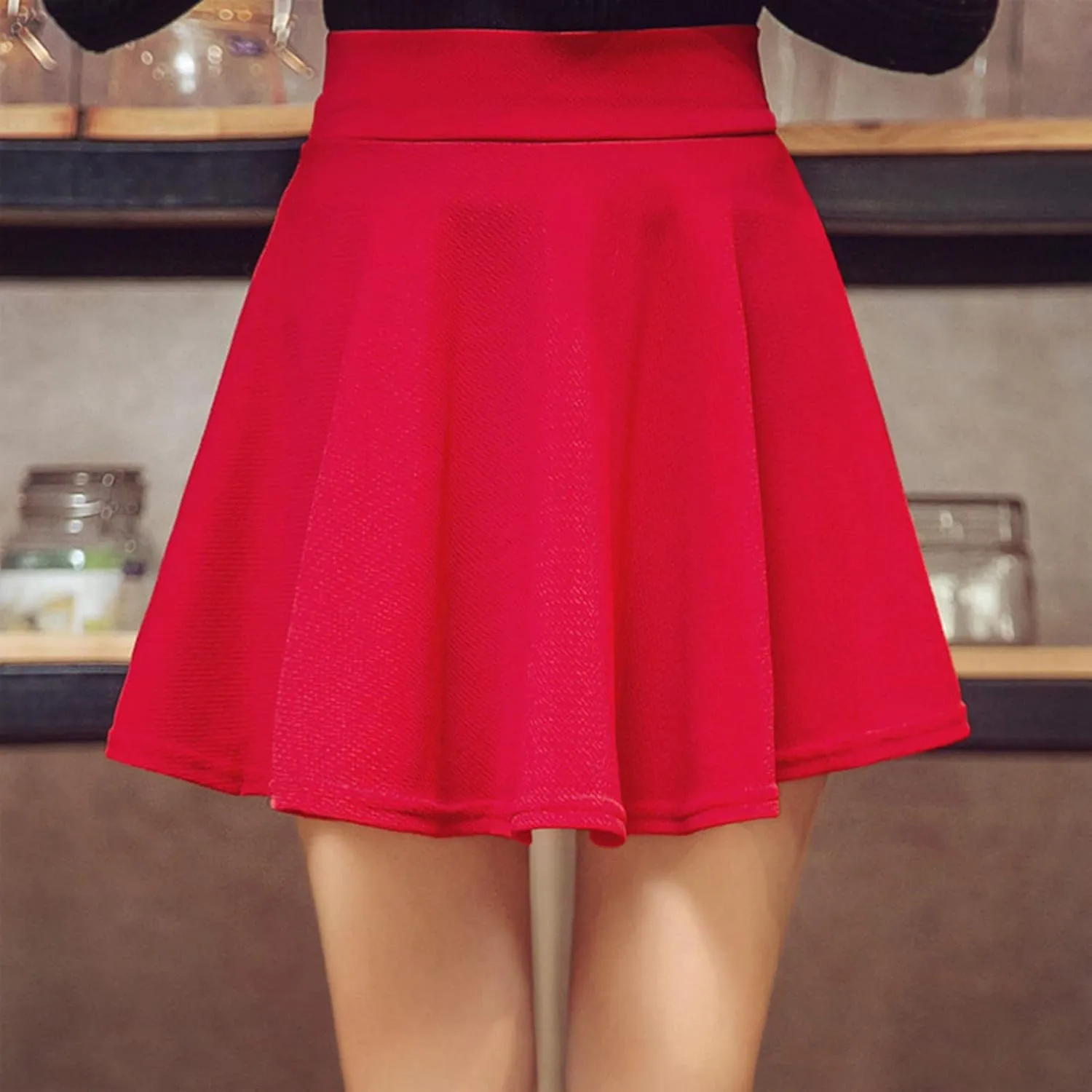 Mini Skirt for Women High Waisted Tennis Skirt Stretchy Flared Casual Skater Skirt School Teen Girls Pleated Skirts