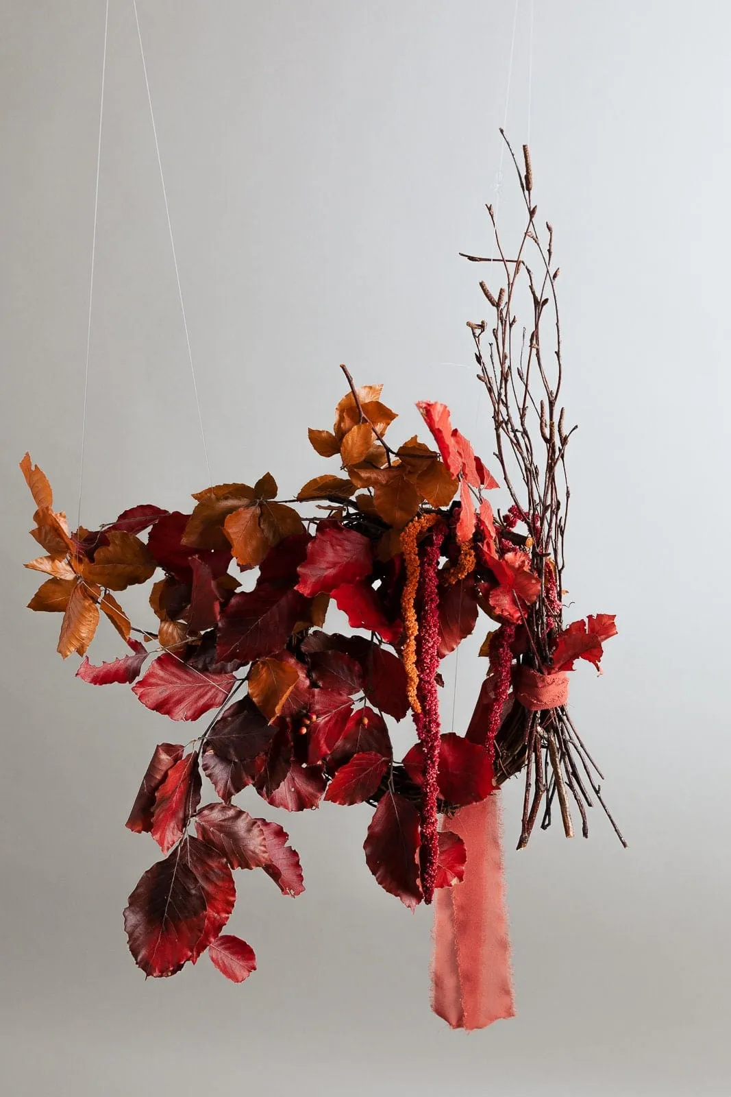 Modern Christmas Wreath No.20 / Autumn Leaves in Soft Winter Door Wreath Christmas Decoration / Christmas Wreath / Xmas Door Wreath