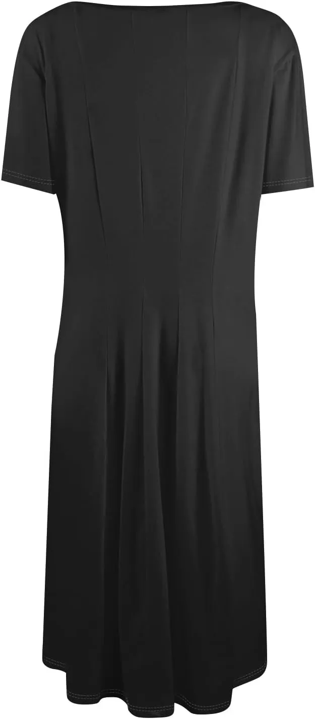 Modest Dresses for Women,2025 Spring Summer Short Sleeve Crewneck Easter Dress,Elegant Vacation Beach Sundress