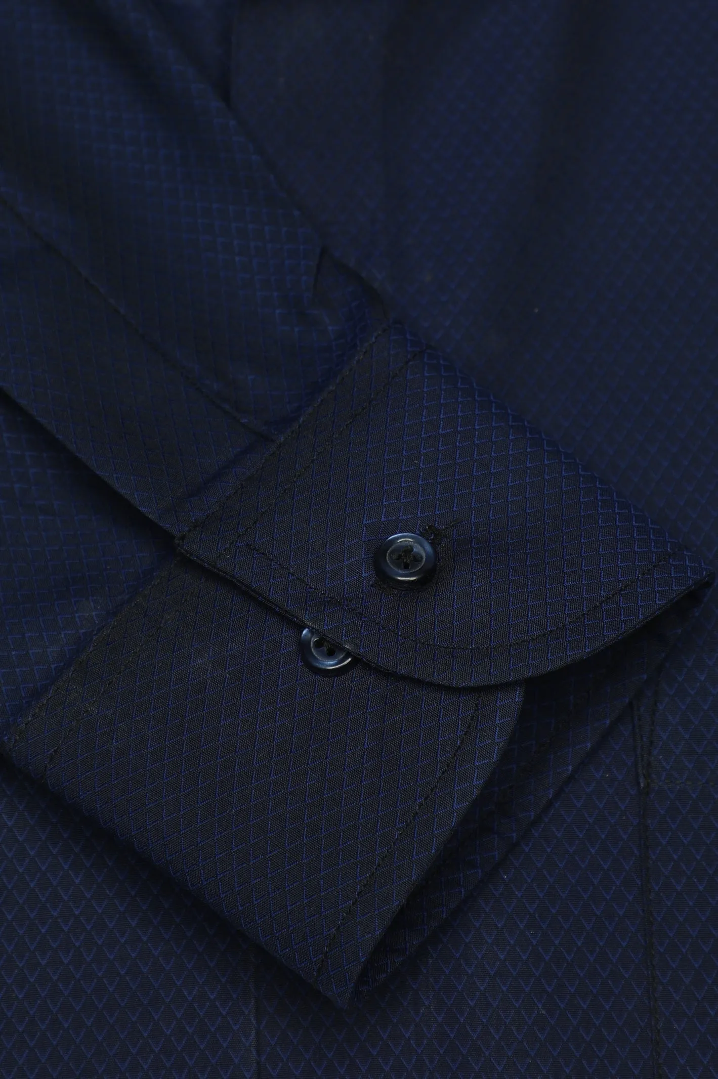 Navy Blue Texture Formal Autograph Shirt