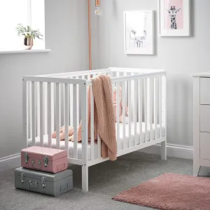 Obaby Bantam Space Saver Cot- White  - Direct Delivery