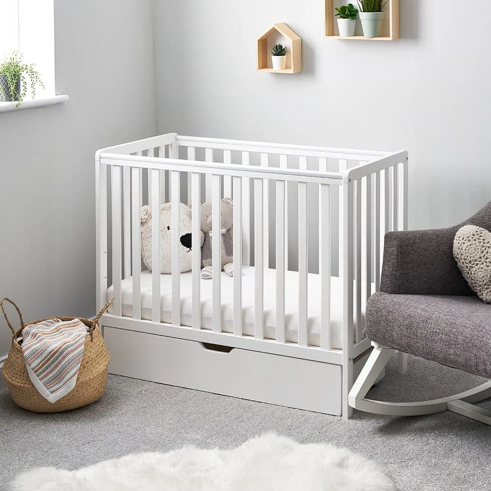 Obaby Bantam Space Saver Cot- White  - Direct Delivery