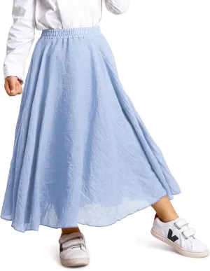 OCHENTA Little Big Girls Cotton Long Maxi Skirts Casual Renaissance Fairy Boho Skirts