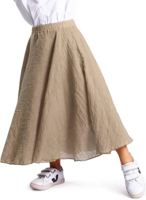 OCHENTA Little Big Girls Cotton Long Maxi Skirts Casual Renaissance Fairy Boho Skirts