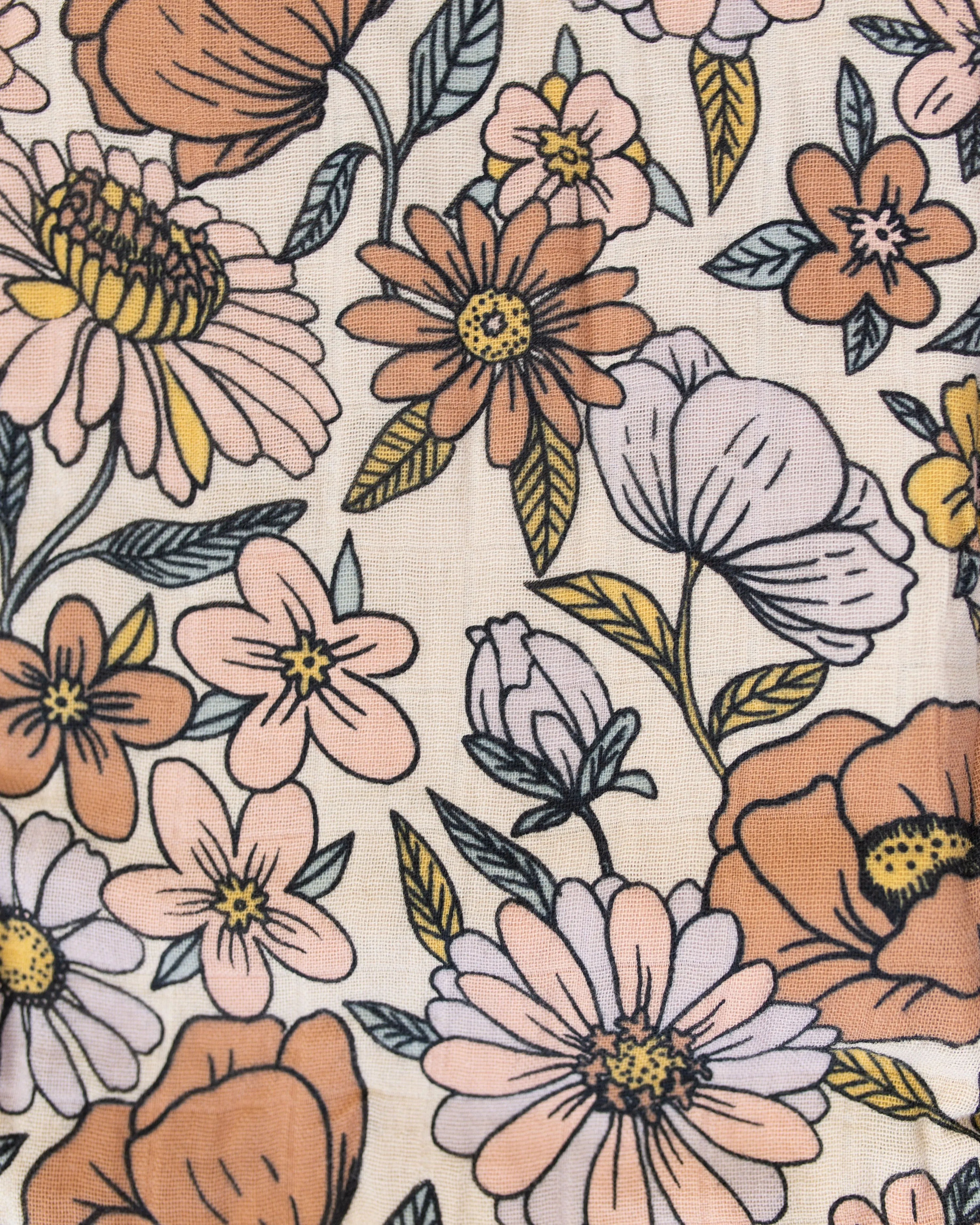 Organic Cotton Swaddle - Retro Flowers