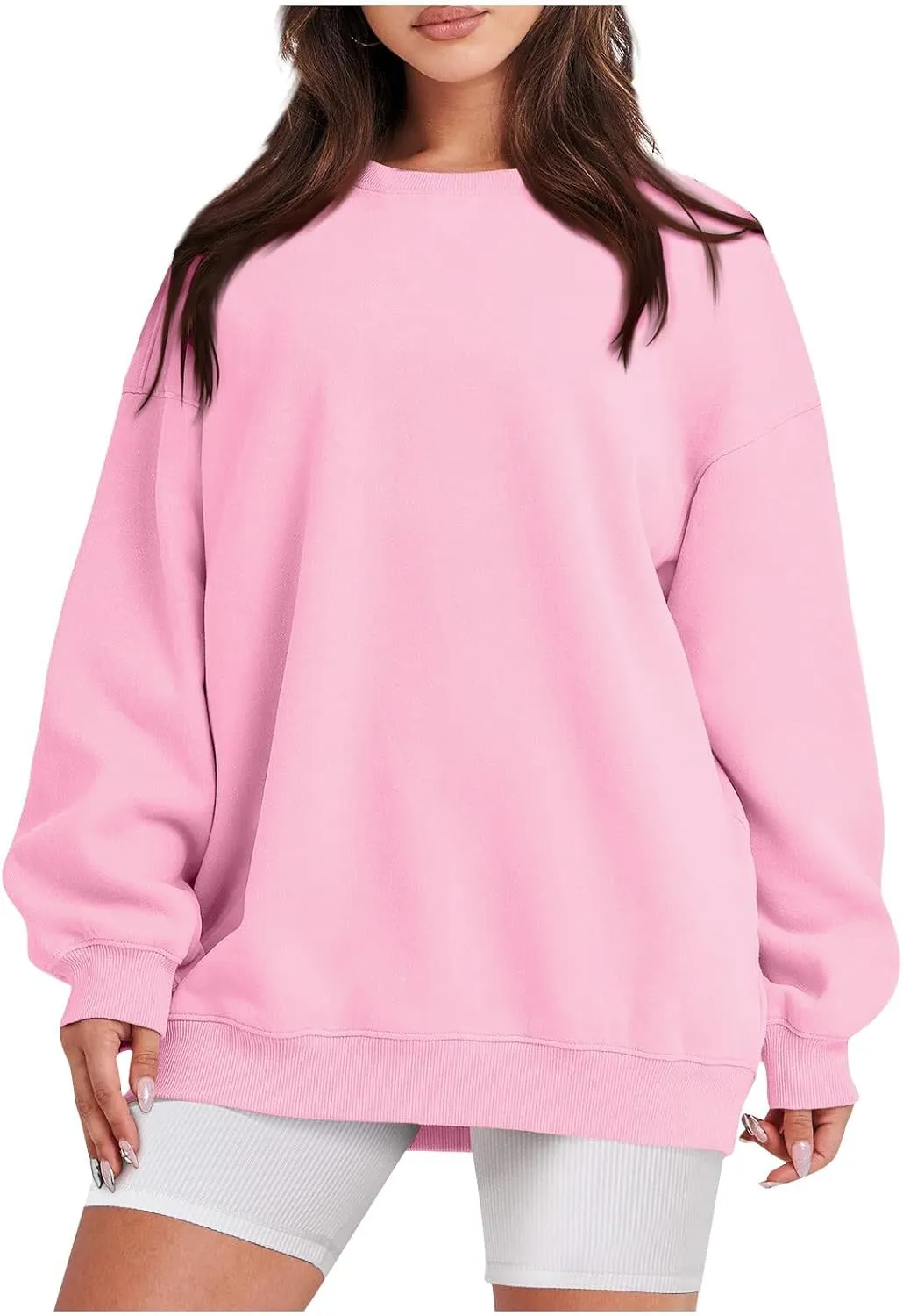 Oversized Sweatshirt For Women,2024 Fall Casual Crewneck Pullover Sweatshirt Soft Comfy Fleece Long Sleeve Sweatshirt