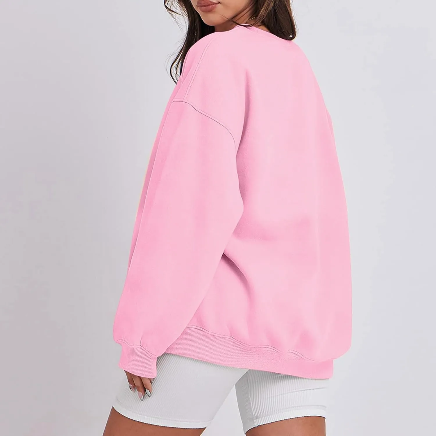 Oversized Sweatshirt For Women,2024 Fall Casual Crewneck Pullover Sweatshirt Soft Comfy Fleece Long Sleeve Sweatshirt