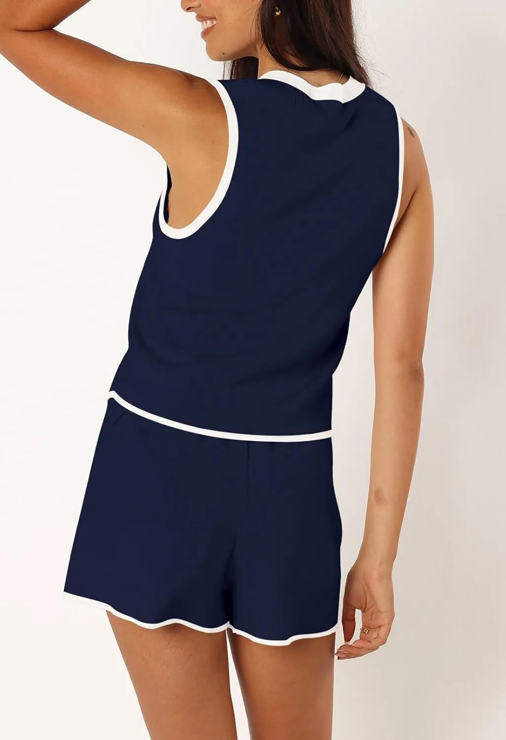 Pink Queen Vest Sets Women 2 Piece Outfits 2025 Summer Casual Knit Loungewear Sleeveless Button Down Top Matching Shorts Set