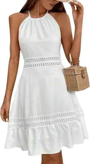 Pop Plus Size Tanks Sundress for Womens Surf Summers Baggy Dresses Women Crew-Neck