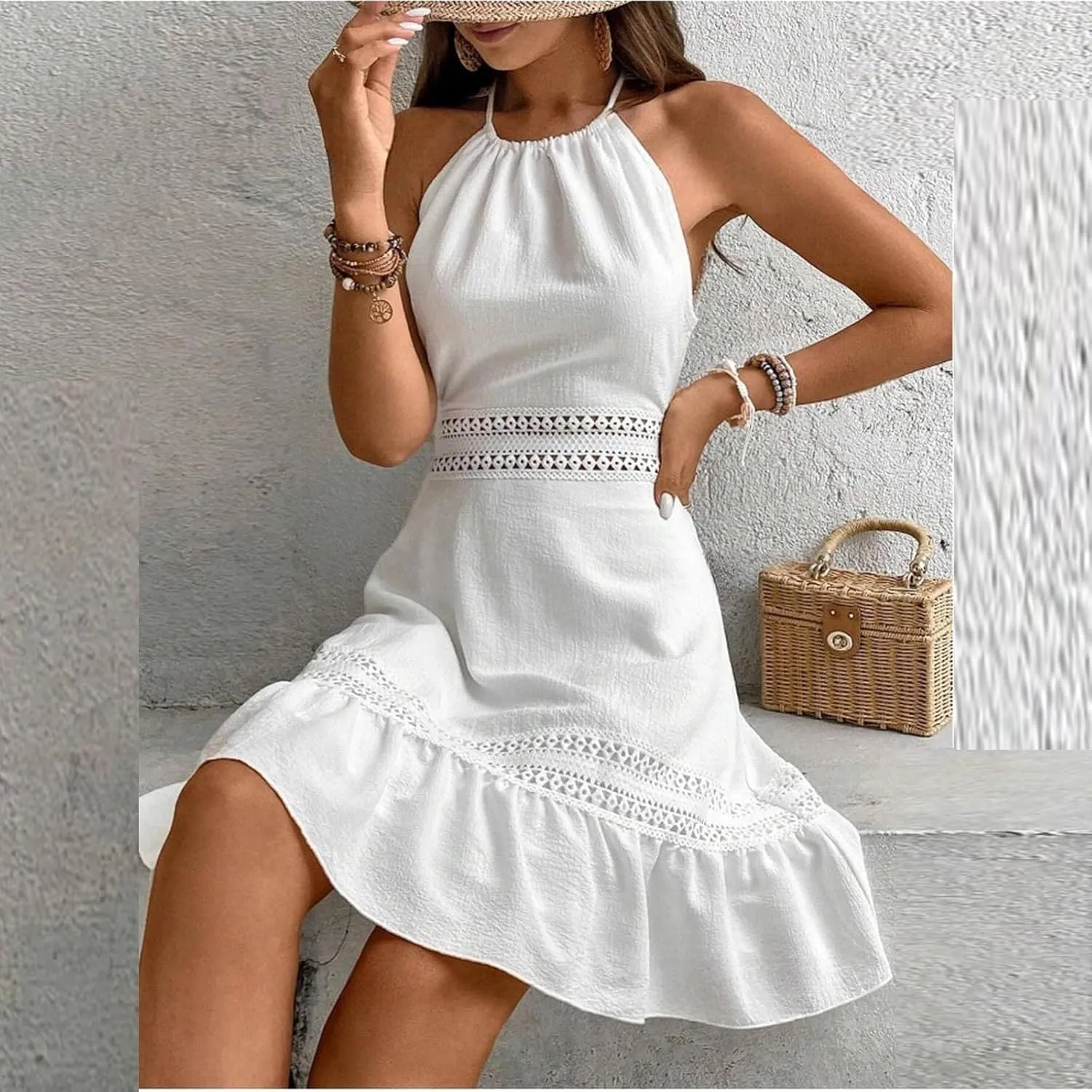 Pop Plus Size Tanks Sundress for Womens Surf Summers Baggy Dresses Women Crew-Neck