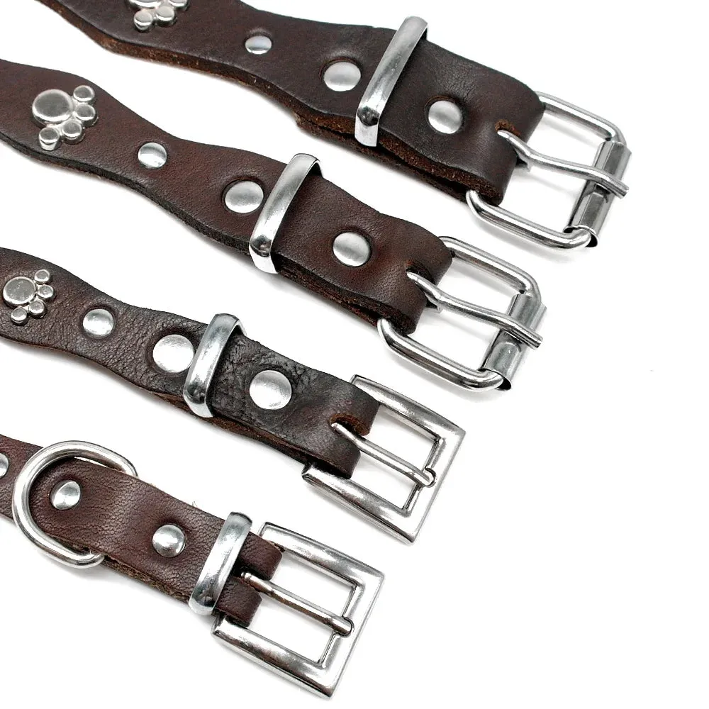 Premium Genuine Leather Dog Collar - Adjustable and Soft for Comfort