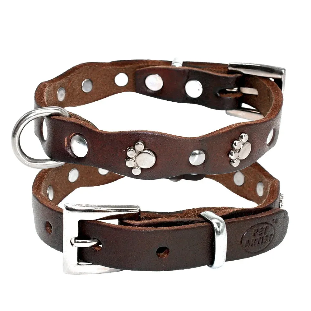 Premium Genuine Leather Dog Collar - Adjustable and Soft for Comfort