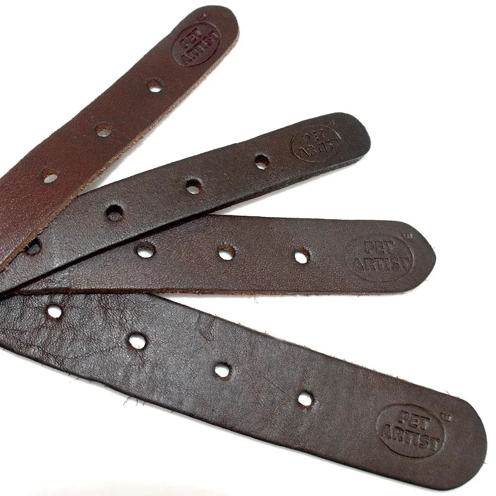 Premium Genuine Leather Dog Collar - Adjustable and Soft for Comfort